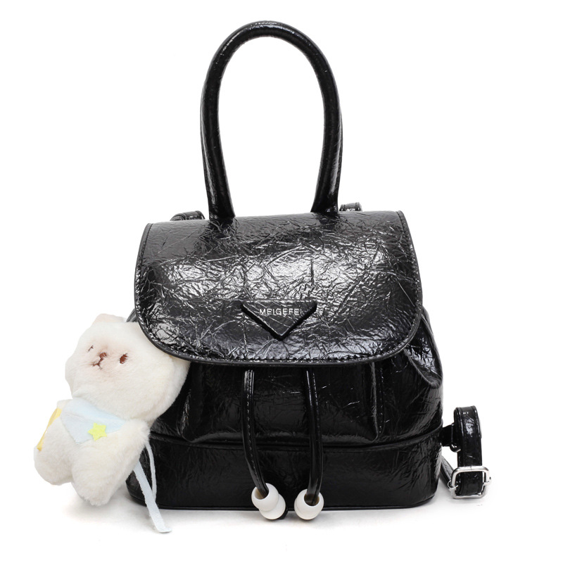 Stylish and sweet casual mini shopping and travel backpack 2025 New style, trendy and versatile solid color hand-held backpack Item Picture