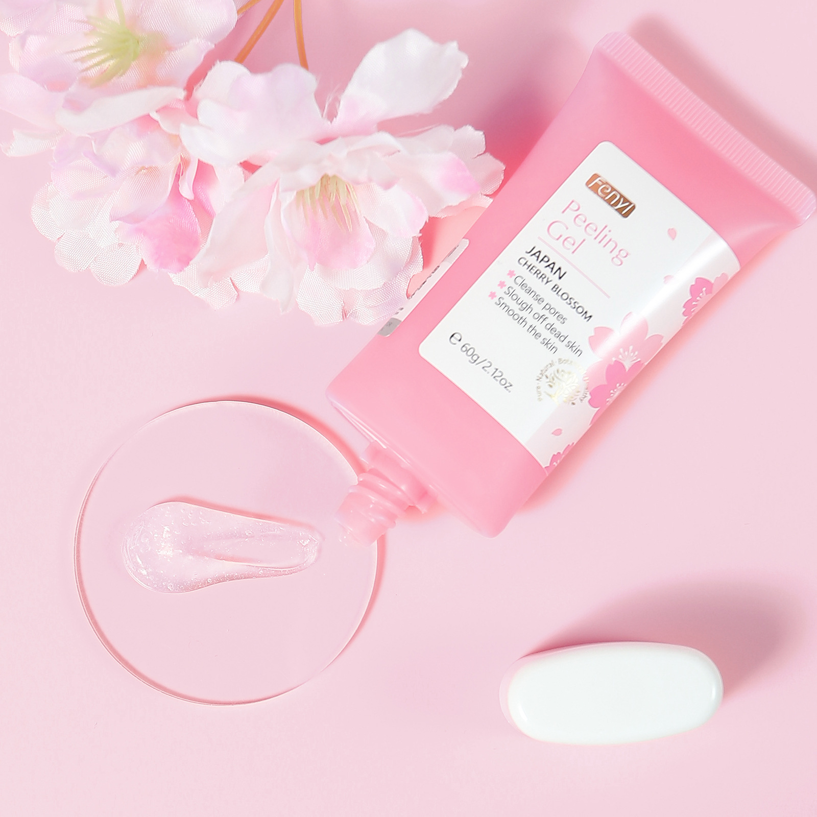 Cross-border Fenyi Japanese Sakura Keratin Gel 60g Hydrating, Moisturizing and rejuvenating facial and body cleansing skin care product Specification drawing