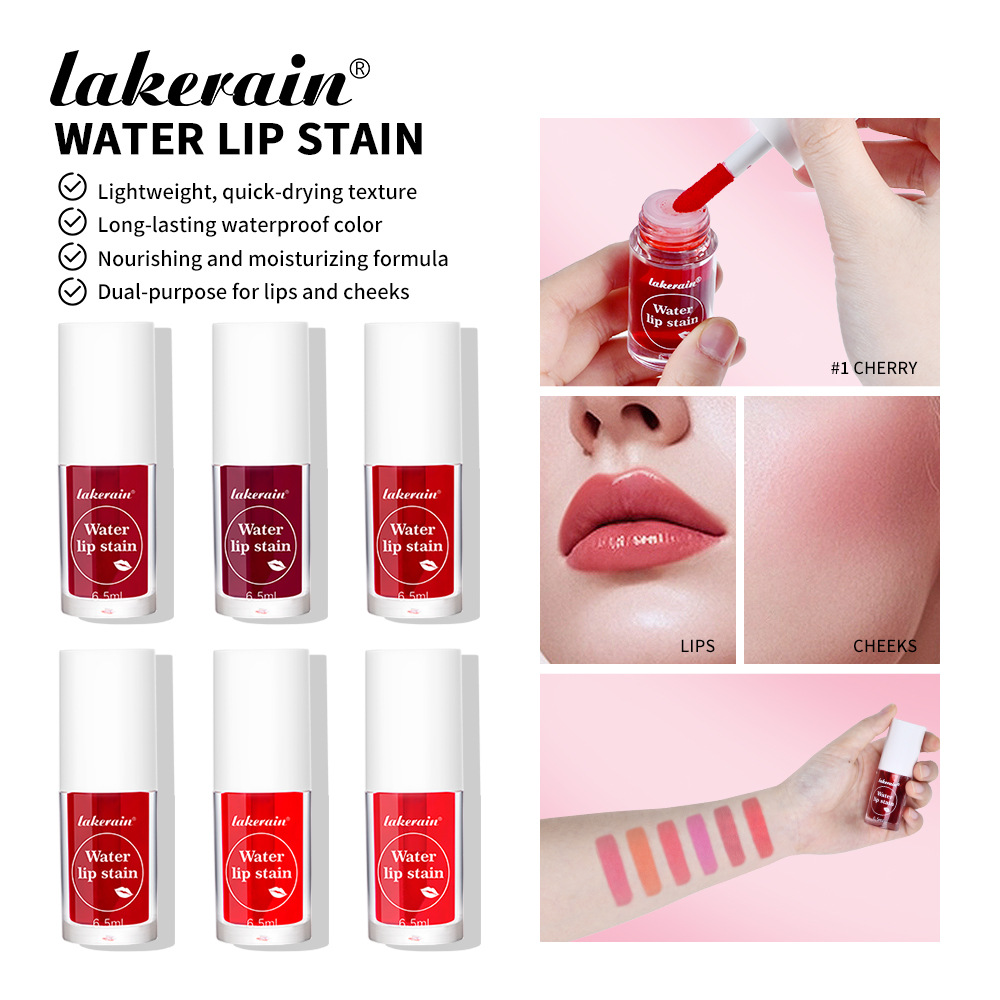 Lakerain Lip Dye, Lipstick and Moisturizer, dual-purpose blush, lip gloss and lipstick toner details Picture