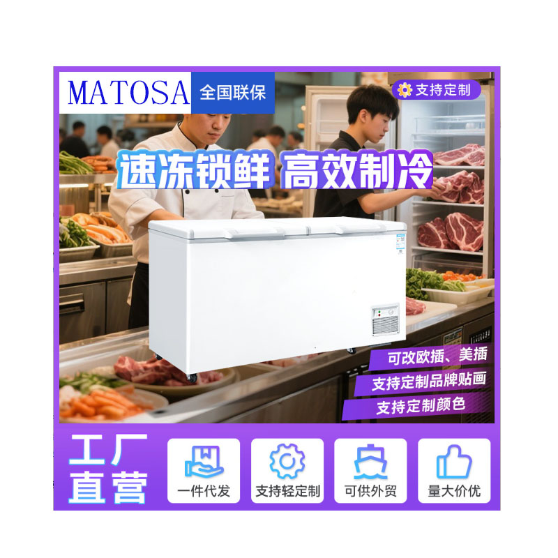 穗凌现货冰柜商用冷冻柜单温商业用可冷冻冷藏卧式冰箱源头工厂