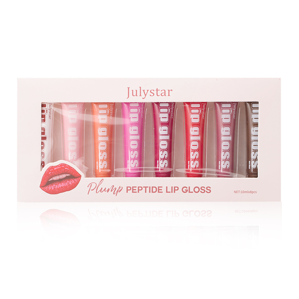 Julystar Fruit-Flavored Long-lasting Moisturizing Lip Gloss, Lustrous and Transparent 8-piece set, Lip Moisturizing Cream, Wholesale Lip makeup Item Picture