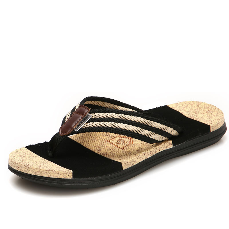 Wholesale of cross-border large-sized beach flip-flops for men, outdoor anti-slip rubber flip-flops, men's flip-flops for summer Item Picture