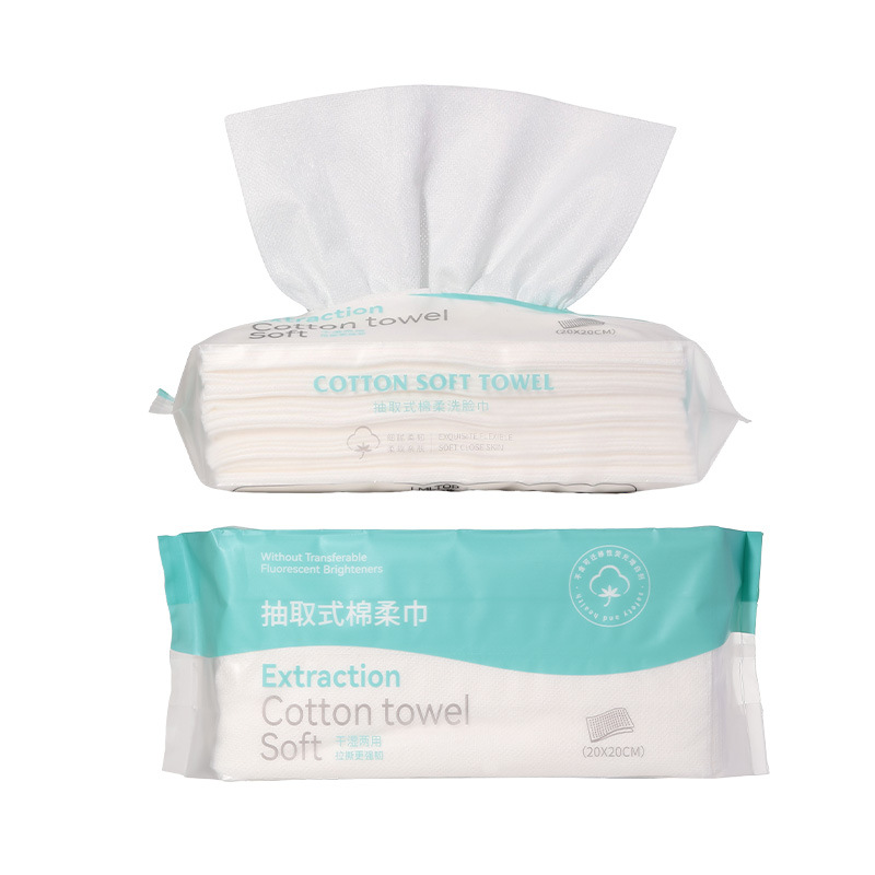 LMLTOP pull-out face towel, disposable EF Facial cleansing cotton Soft towel, dry and wet dual-purpose cleansing towel B378 Item Picture