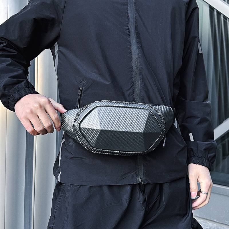 New hard-shell bags, men's chest bags, outdoor crossbody bags, men's trendy sports bags, casual waist bags, men's backpacks details Picture