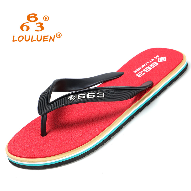 Wholesale of Lu 'an cross-border men's flip-flops, summer anti-slip rubber casual beach slippers, men's export cool slippers full figure