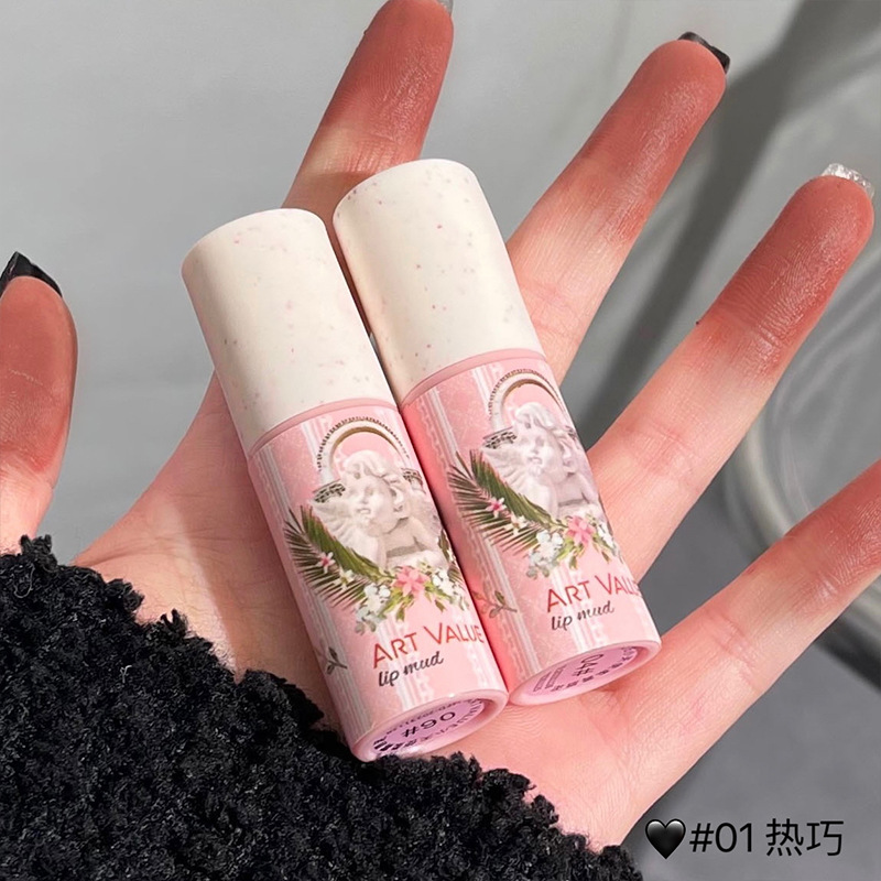 Art Value Little Angel Soft Mist Lip Mud Velvet Matte Lip Gloss Grey Powder Whitening Makeup Cross-border Wholesale for Students Specification drawing