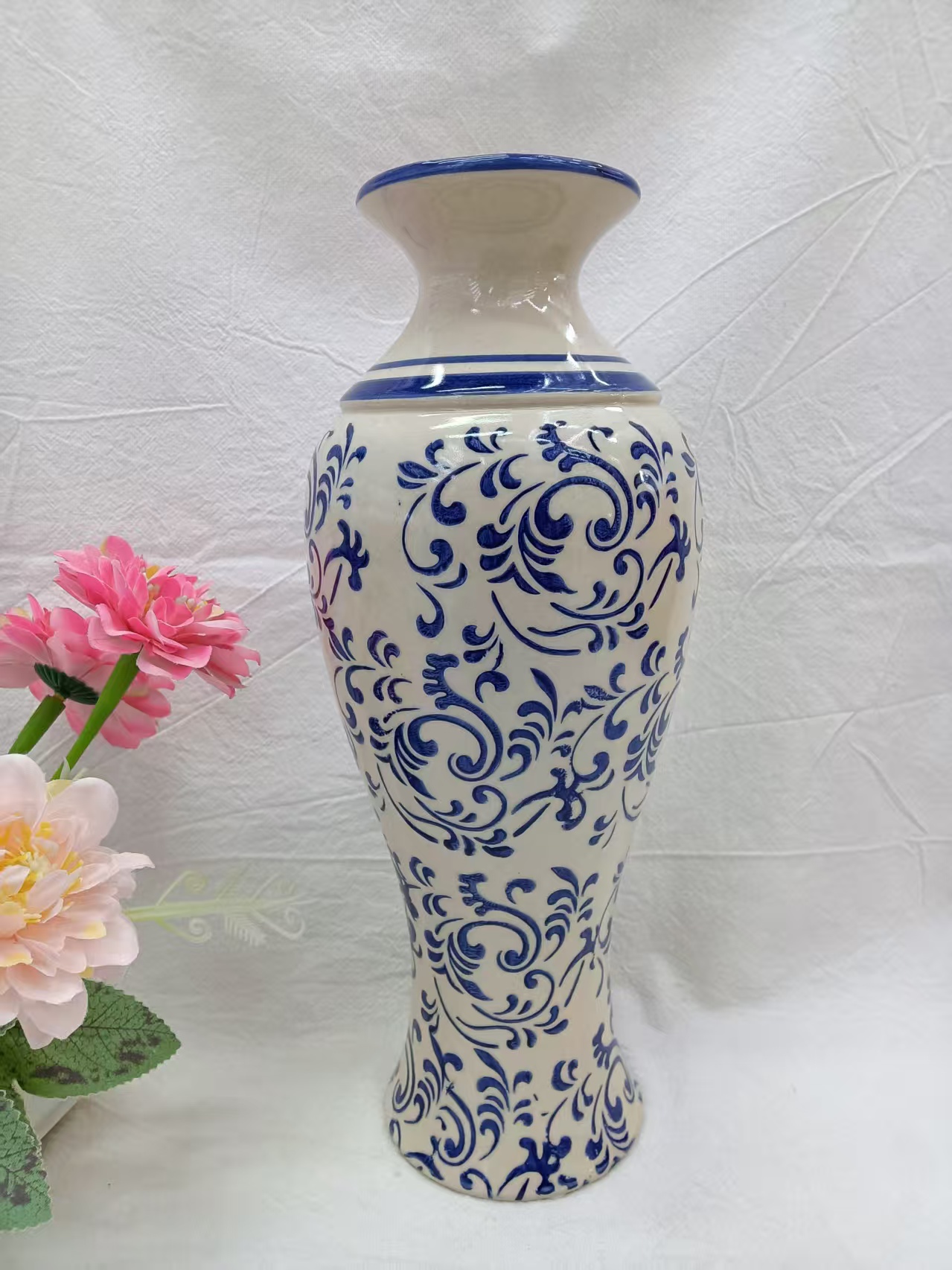国潮装饰摆件家居装饰艺术品 小巧简约设计花艺插花器  中国风精致青花瓷             