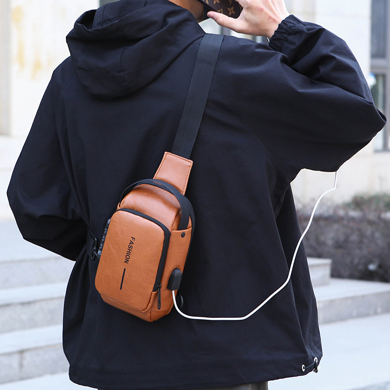 Men's high-end crossbody bag, men's crossbody bag, anti-theft combination lock, cycling bag, bicycle bag, crossbody bag details Picture
