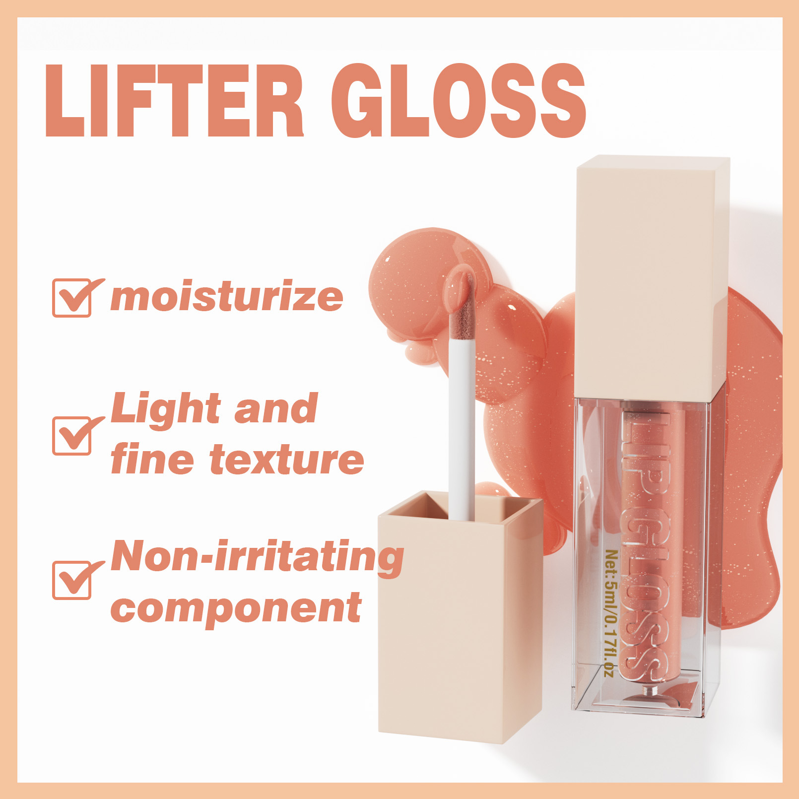 Hellokiss Eight-color Mirror Water GLOSS LIP GLOSS Moisturizing and Hydrating Fine Sparkling Lip Gloss Cross-border details Picture