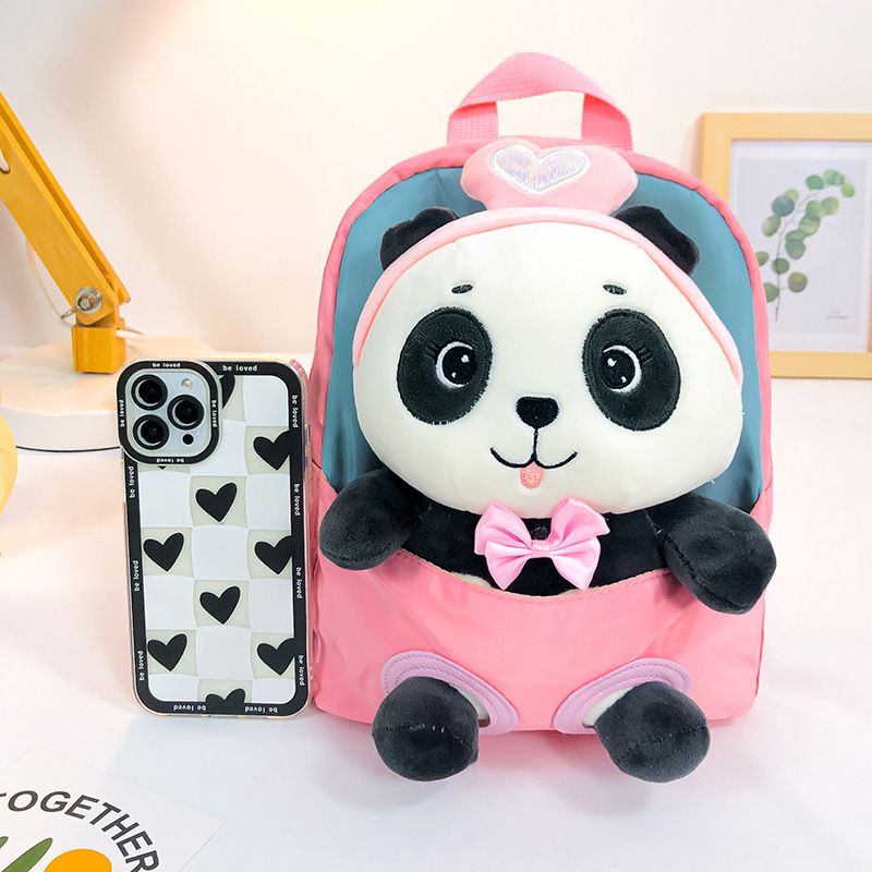 New cartoon panda plush backpack for kindergartens, large-capacity, lightweight and cute backpack for primary school students Application Scenario