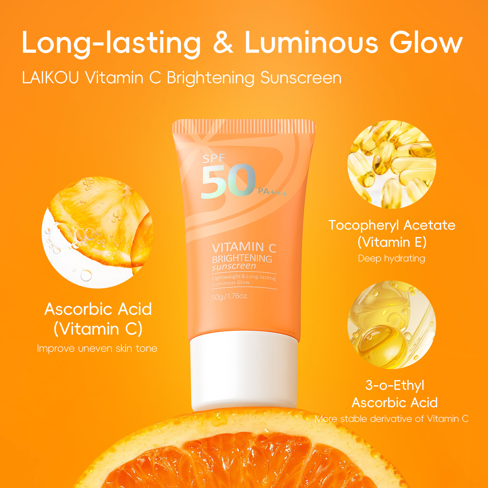 The cross-border new product, Laikou New Product, Csunscreen50g, is non-greasy, refreshing and isolated. We offer one-piece consignment from the manufacturer Specification drawing