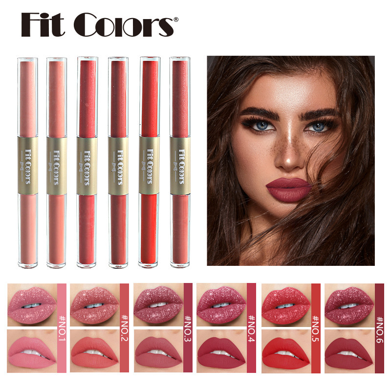 Fit Colors Dual-head matte Pearlescent Lip gloss Lip Gloss Liquid Lipstick Cross-border details Picture