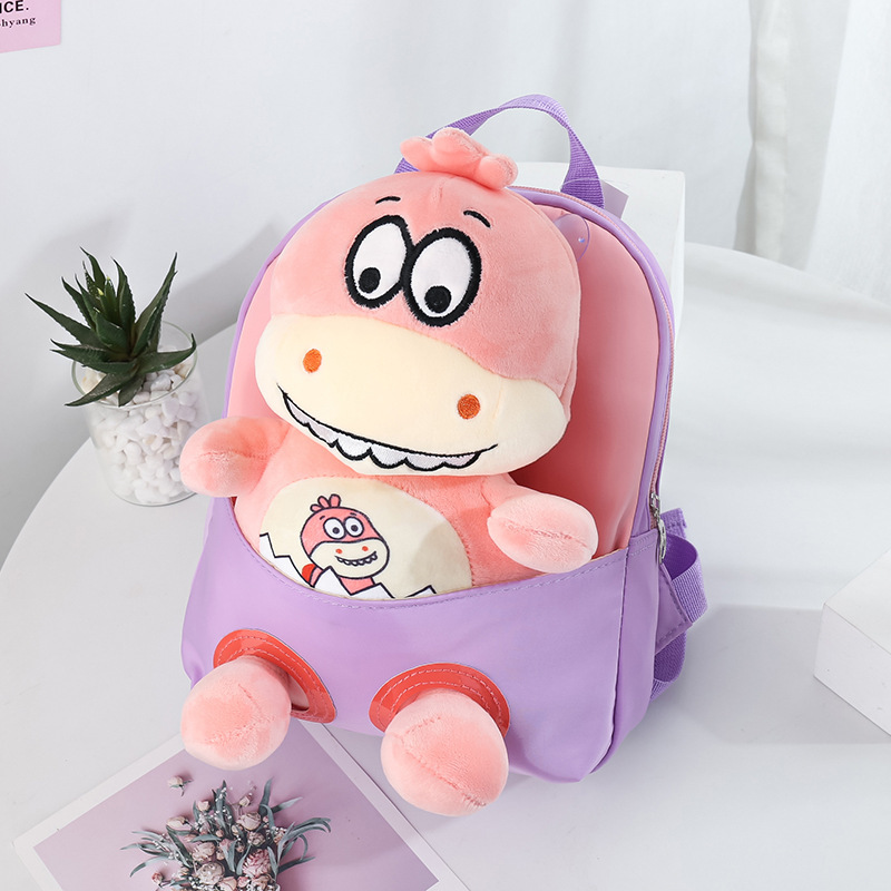 New children's backpacks, cartoon dinosaur plush toys, detachable kindergarten schoolbags in stock from the manufacturer for export Specification drawing