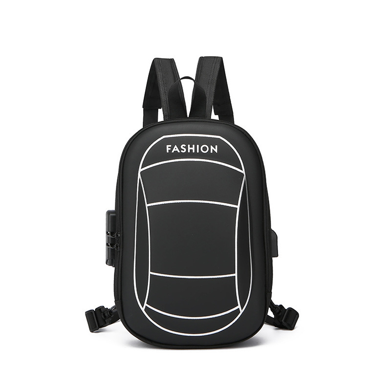 New simple and casual multi-functional anti-theft chest bag for men's business travel, water-resistant USB rechargeable crossbody bag Item Picture