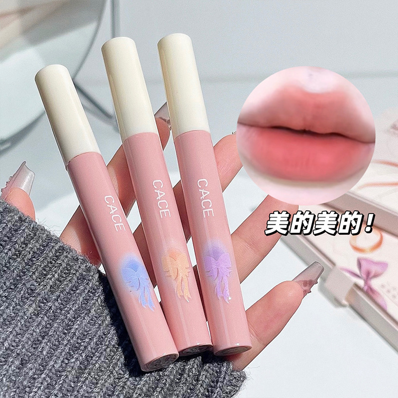 CACE New Product Bow Dream Lip Clay Set, six-color set box, matte matte velvet Whitening Student wholesale Specification drawing