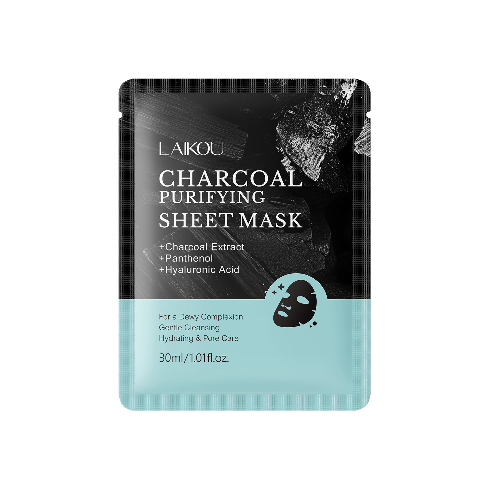Cross-border LAIKOU Bamboo Charcoal Cleansing Mask Patch 30mlpc Cleansing and Moisturizing manufacturer's available FDA skin care products wholesale Item Picture