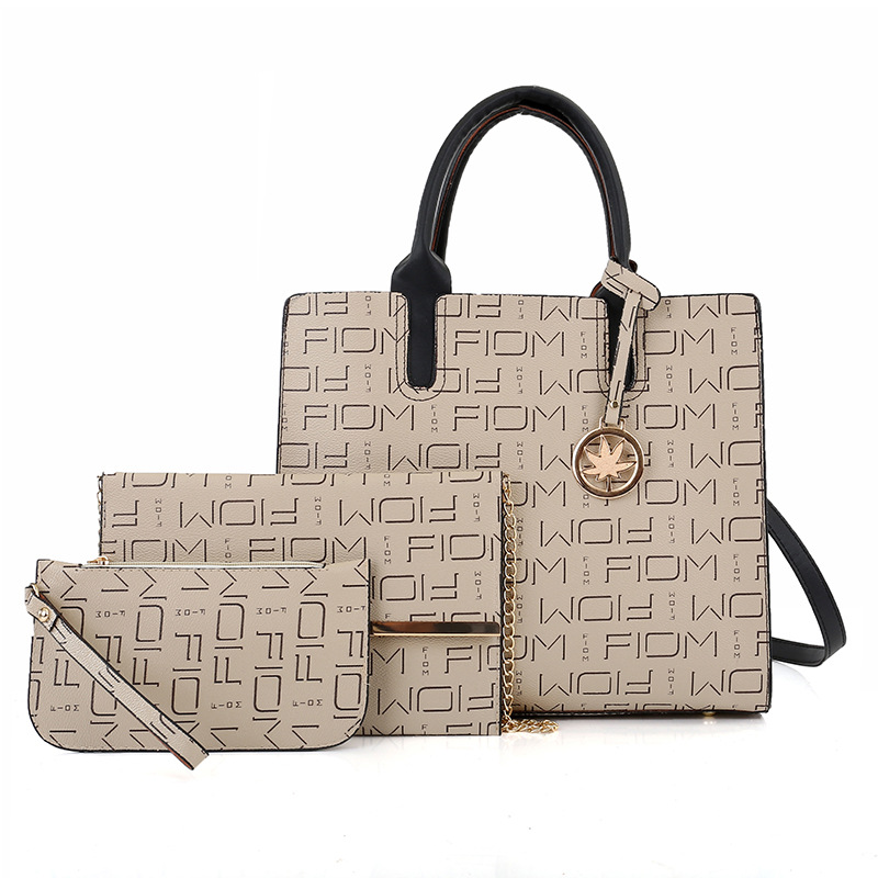 New European and American cross-border fashion women's bag three-piece set, mother-and-child bag, versatile, large-capacity crossbody single-shoulder bag Specification drawing