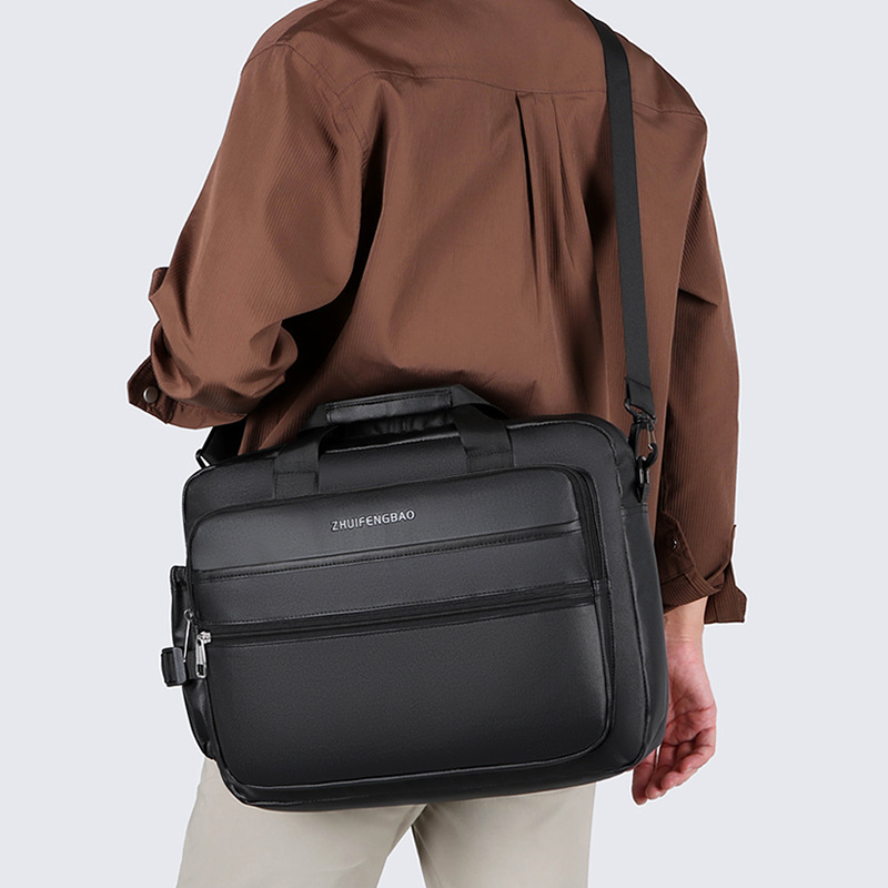 The new 2024 minimalist and sophisticated briefcase men's large-capacity casual sports single-shoulder bag is water-resistant for cross-border use details Picture