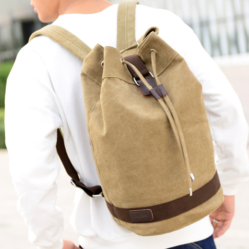 Wholesale Korean-style sports canvas backpacks, round bucket travel bags, computer backpacks and college student casual basketball bags from the manufacturer Application Scenario