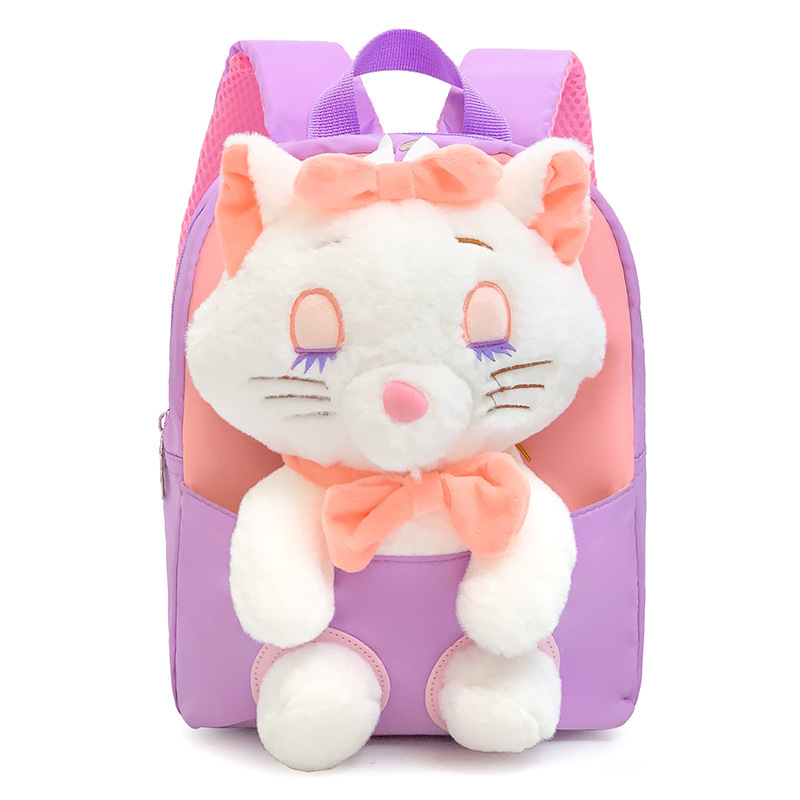 Cartoon sleeping cute cat doll children's backpack, fashionable and adorable kindergarten schoolbag, 1-4 years old baby casual backpack 3 Item Picture
