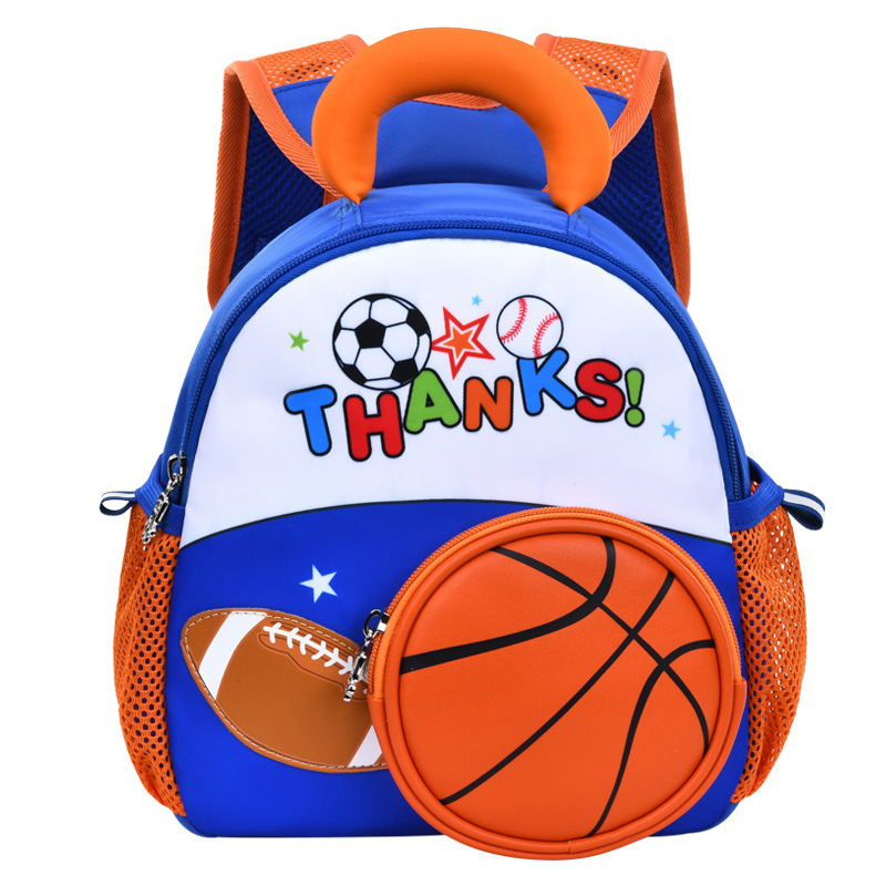 The new 2024 football children's schoolbag is a super lightweight, spine-protecting, breathable and anti-loss small backpack for the middle and senior classes in kindergartens Item Picture