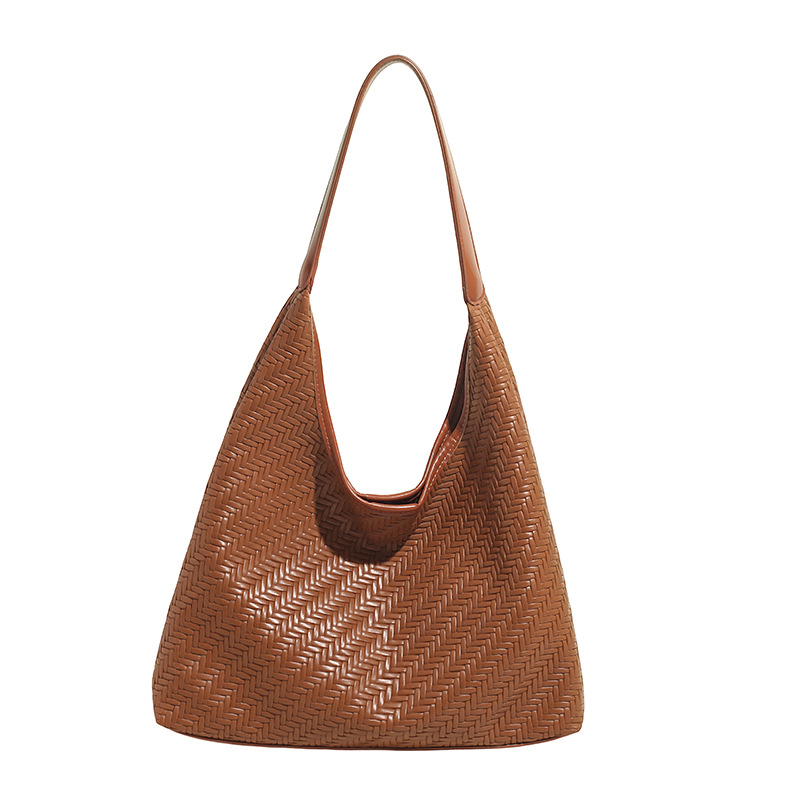 Casual design, stylish, large-capacity single-shoulder 2025, fashionable and trendy woven commuting, simple and retro tote underarm bag Item Picture