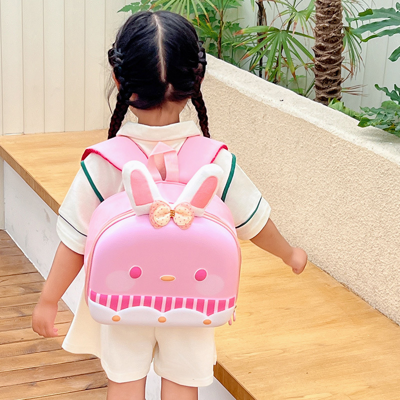 New children's backpacks, kindergarten schoolbags, small class cartoon cute little rabbit portable hard shell backpacks Specification drawing