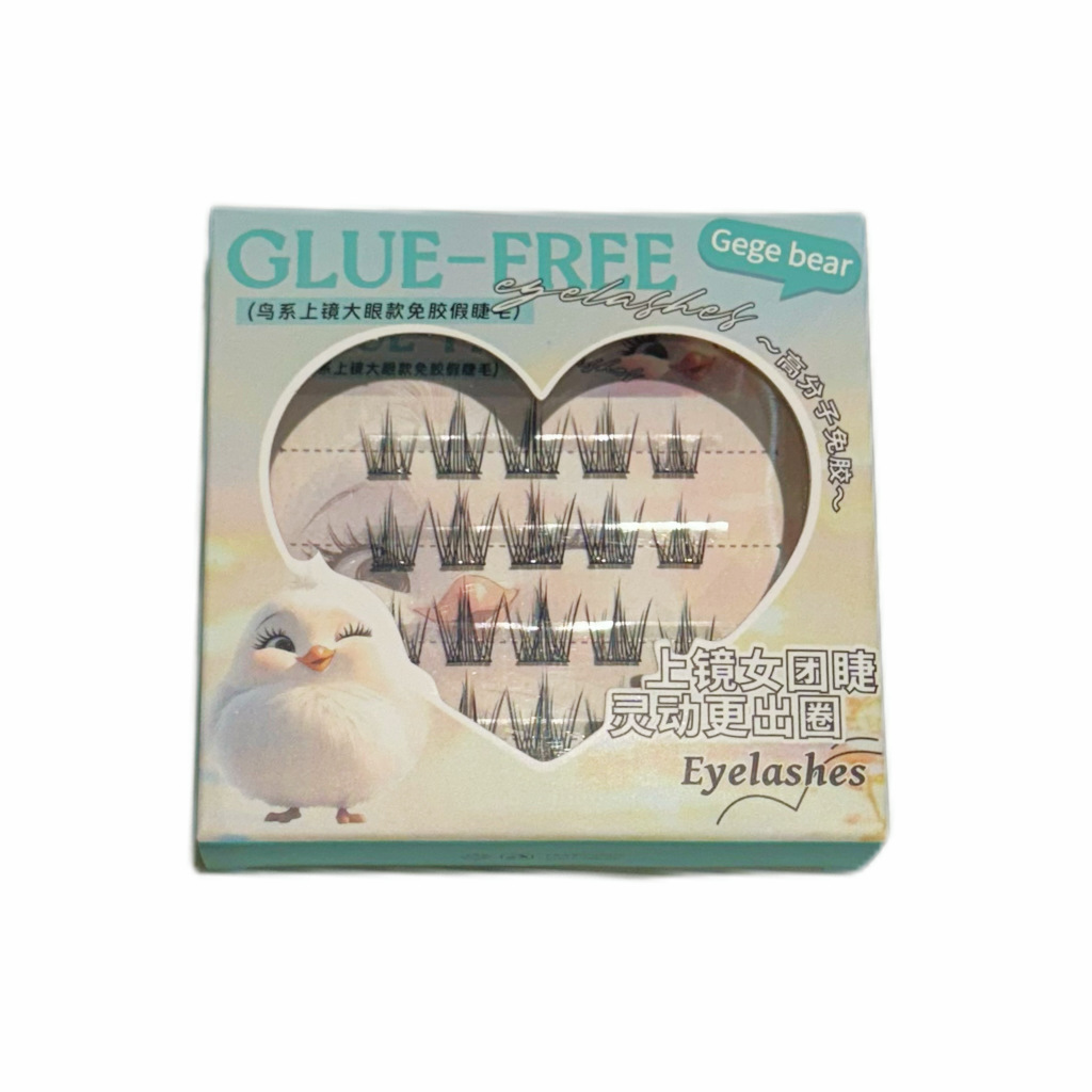 Gegebear Gogo Little Bear Bird and Fox style glue-free false eyelashes Natural Curling three-step segmented eyelashes Item Picture