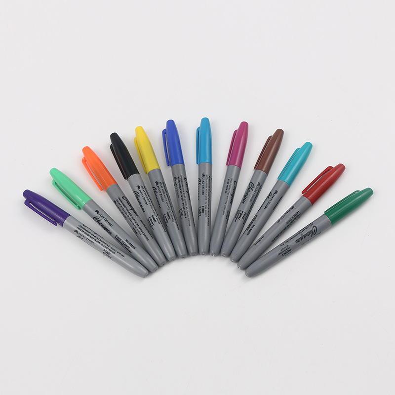 厂家批发十二色彩色油性记号笔95000 防水耐擦勾线笔绘画专用