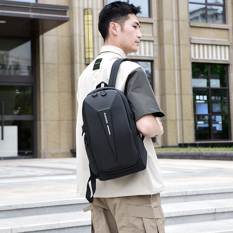 Cross-border hard-shell men's large-capacity backpacks, water-repellent cycling motorcycle backpacks, anti-collision business computer bags Specification drawing