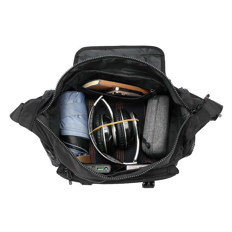 2024 New stylish and versatile men's large-capacity crossbody bag, Japanese-style simple functional single-shoulder bag, casual messenger bag Item Picture