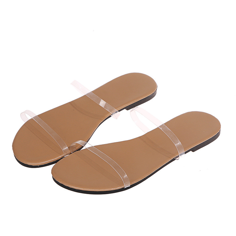 2021 New European and American fashion slippers, women's flat flip-flops, leopard print one-piece flip-flops, women's export large size wholesale Item Picture