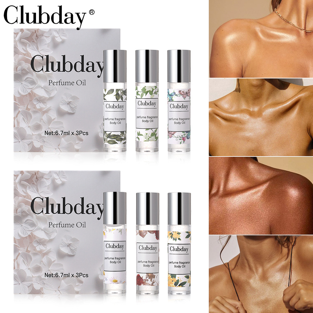 Clubday Body Fragrance Long-lasting Floral Roll-on Perfume Oil Natural Sparkling 3-bottle Wholesale Export Perfume Oil details Picture