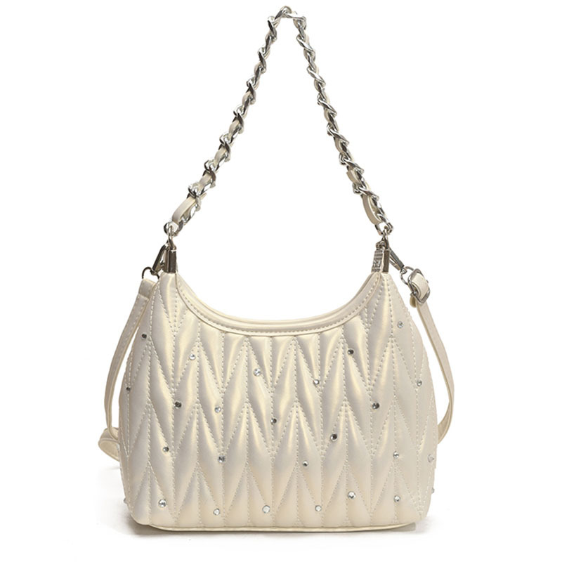 Fashionable diamond-encrusted diamond-shaped chain underarm bag 2025 Summer new style versatile daily commuting crossbody bag for women Item Picture