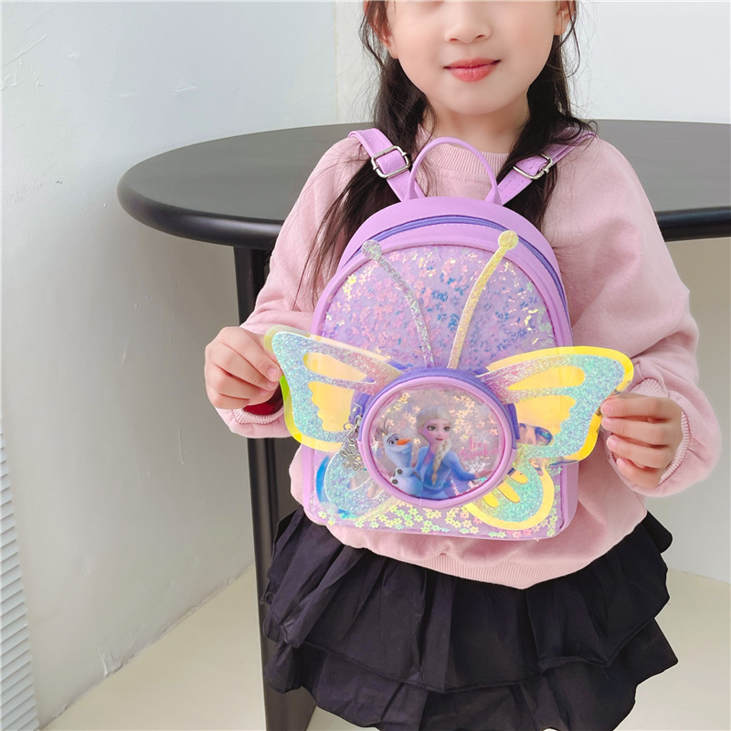 Foreign trade Princess Bag Kindergarten New Children's bag backpack, Korean version cartoon bag Sequined children's bag manufacturer details Picture