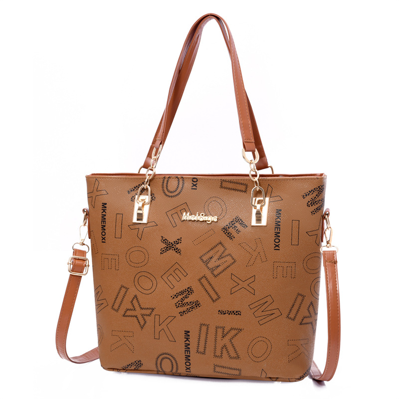 Cross-border foreign trade large-capacity new European and American retro mother-and-child bag multi-piece set women's bag, single-shoulder crossbody handbag details Picture