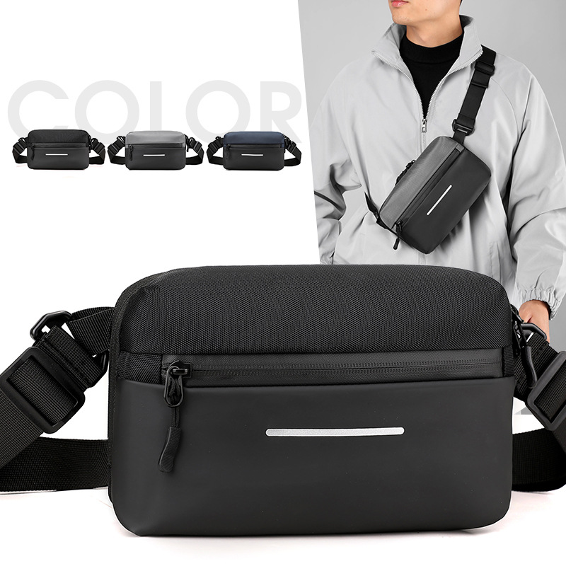 New personalized, casual and versatile crossbody bag, fashionable and trendy nylon single-shoulder bag, wholesale men's chest bag for outdoor travel full figure