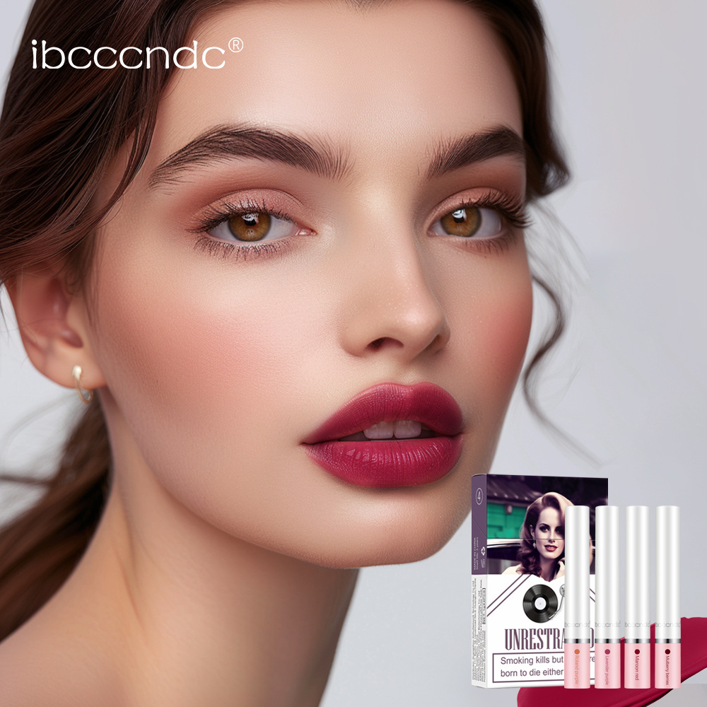 Cross-border ibcccndc cigarette tube lipstick matte and easy-to-color cigarette lipstick set details Picture