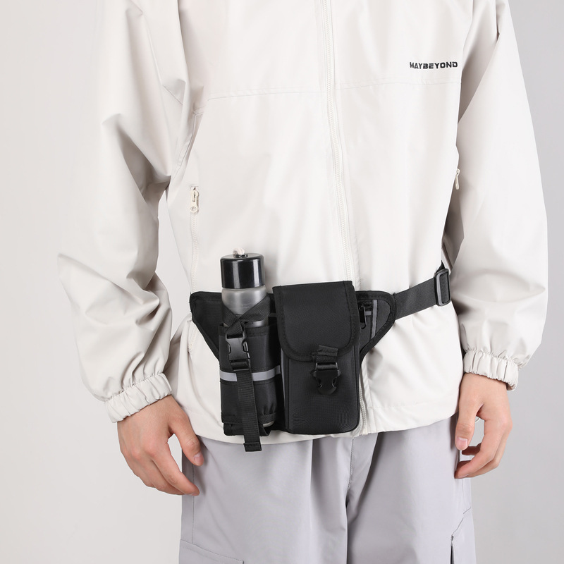 Men's high-end crossbody bag, men's high-end chest bag, men's high-end cycling bag, water cup, waist bag Specification drawing