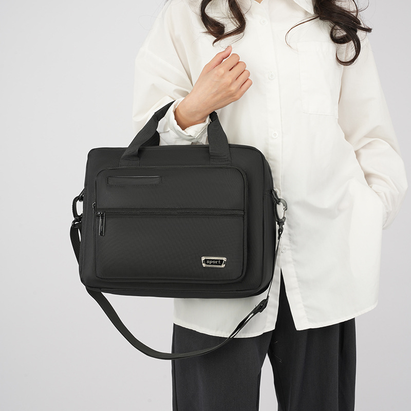 Cross-border single-shoulder crossbody bag, Oxford cloth notebook, laptop bag, universal large-capacity office and business trip briefcase details Picture
