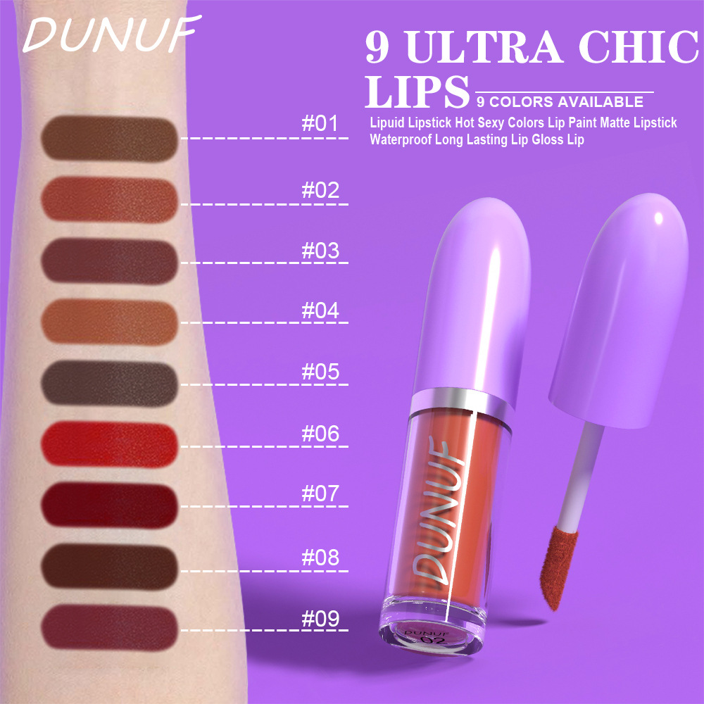 Check out DUNUF 9-color Bullet matte Long-lasting Lip Gloss! Link Disclaimer - For Foreign trade only Item Picture