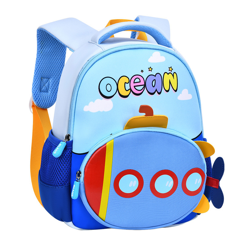 Kindergarten schoolbag spaceship, boys', girls' and toddlers' small backpack, super cool anti-wandering bag, 1-3-5 years old schoolbag Item Picture