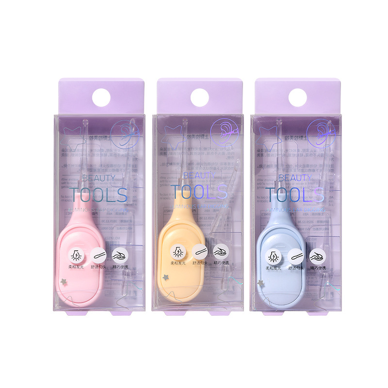 Ueno Ramila Glowing Ear Scoops 3-piece Set, Baby Visual ear Scoops, tweezers, ear clips, ear picking Tools SY523 Item Picture