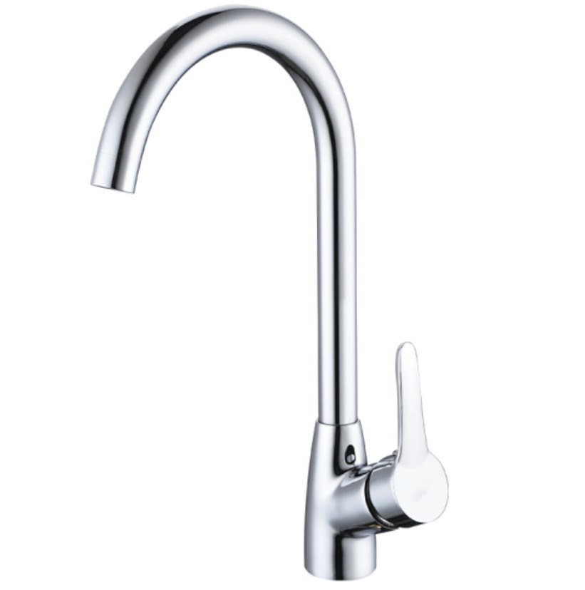 Brass kitchen ball bearing inclined three-way single-hole cold and hot water faucet, household sink, sink, splash-proof faucet Item Picture