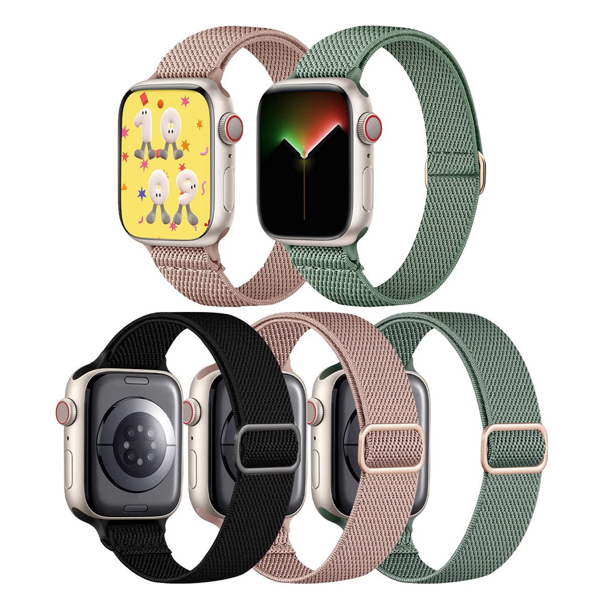 Suitable for Apple Watch SE87654, nylon Mini Waist elastic band Ultra watch band for women full figure