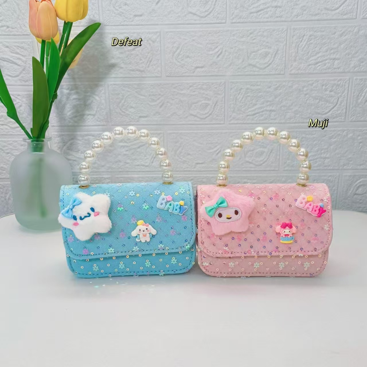 Children's bag, pearl handbag, Melody Kuromi Princess bag, little girl's loose change accessory bag, crossbody chain bag details Picture