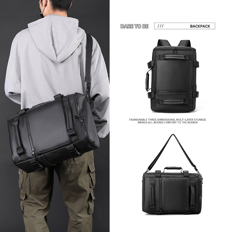 New men's backpack, business large-capacity computer bag, multi-functional single-shoulder crossbody bag, hand-carry travel backpack details Picture
