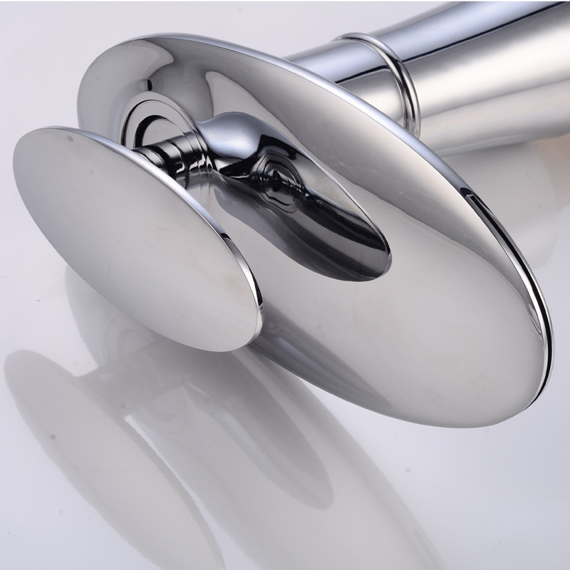 All-copper single-hole waterfall faucet, cold and hot washbasin, washbasin, bathroom sink, bathroom cabinet, European-style faucet Application Scenario