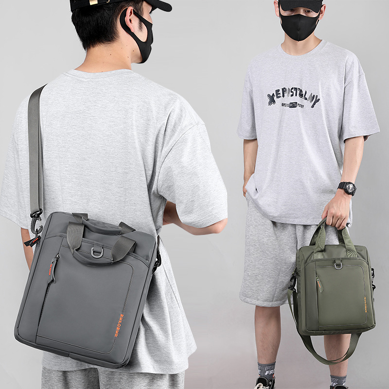 New cross-border men's single-shoulder bag, casual business hand-held men's bag, fashionable and simple men's crossbody bag, official document computer bag details Picture