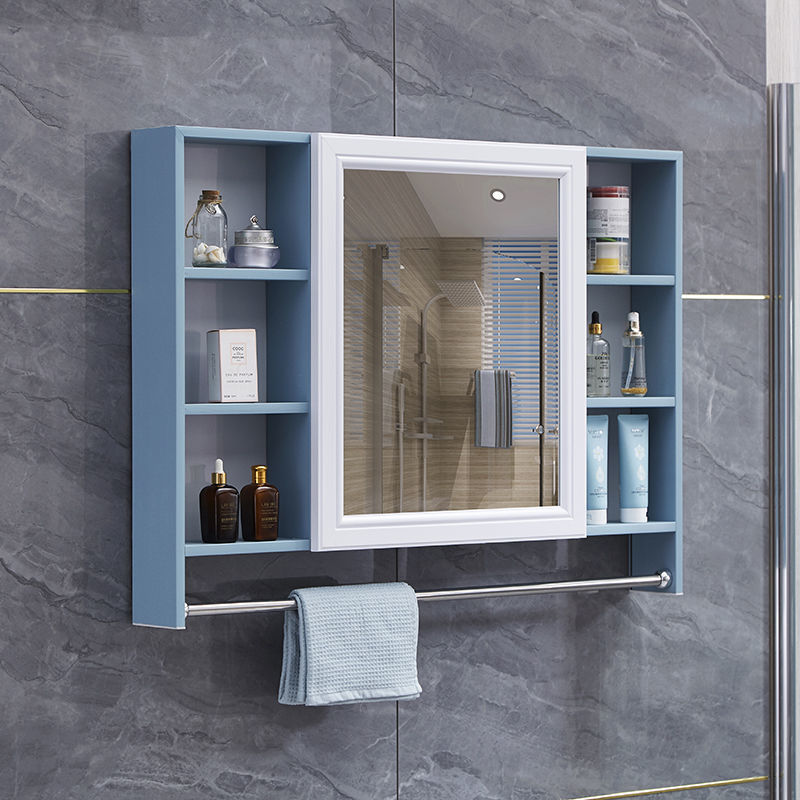 Bathroom mirror cabinet, wall-mounted bathroom mirror with storage rack, bathroom mirror box, toilet storage cabinet wholesale Specification drawing